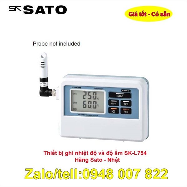 Thiết bị ghi nhiệt độ và độ ẩm Sato SK-L754